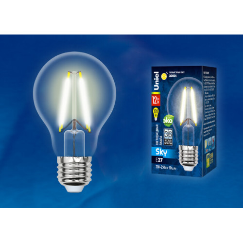 Лампа светодиодная LED-A60-12W/3000K/E27/CL PLS02WH LED. 