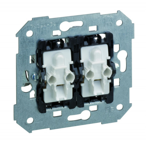 Simon 75 Механизм Выключатель кнопочный 2-кл с подсветкой, 10А 250В, S82, S82N, S82 Detail | 75393-39 | Simon
