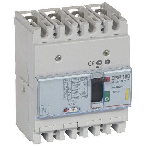 Автоматический выключатель DPX3 160 - термомагнитный расцепитель - 16 кА - 400 В~ - 4П - 160 А | 420017 | Legrand