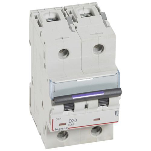 Выключатель автоматический двухполюсный DX3 20А D 50кА (3 мод) | 410201 | Legrand