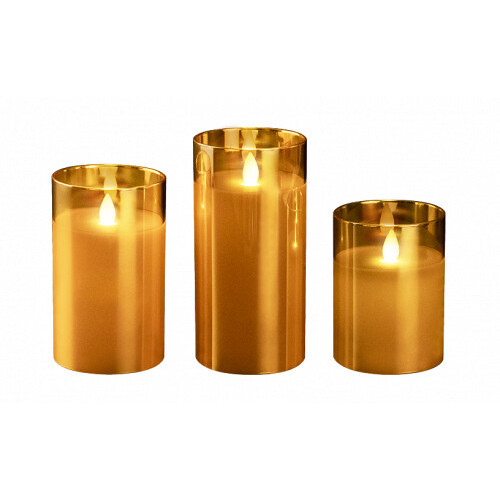Свечи светодиодные декоративные CL7-SET3-gd (компл. 3-х свечей, золот.) | 5018822 | ФАZА