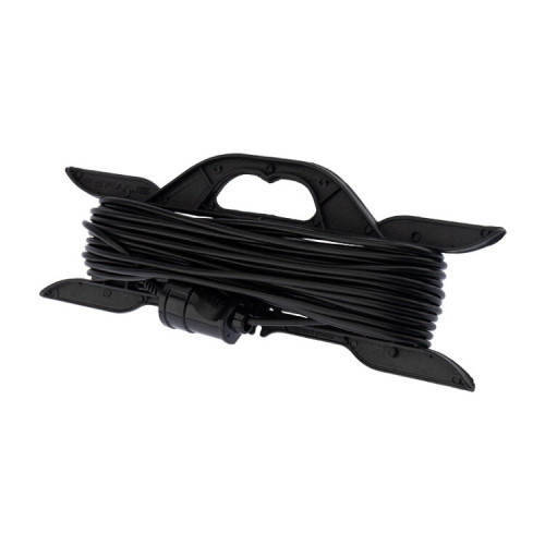 Удлинитель-шнур на рамке ПВС 2х0.75, 20 м, б/з, 6 А, 1300 Вт, IP20, черный (Сделано в России) | 11-7102 | PROconnect