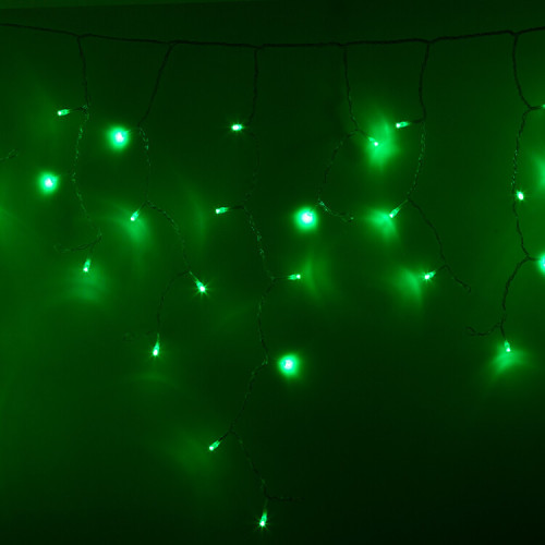 Гирлянда Айсикл (бахрома) светодиодный, 4,8 х 0,6 м, прозрачный провод, 230 В, диоды зеленые, 176 LED | 255-144 | NEON-NIGHT