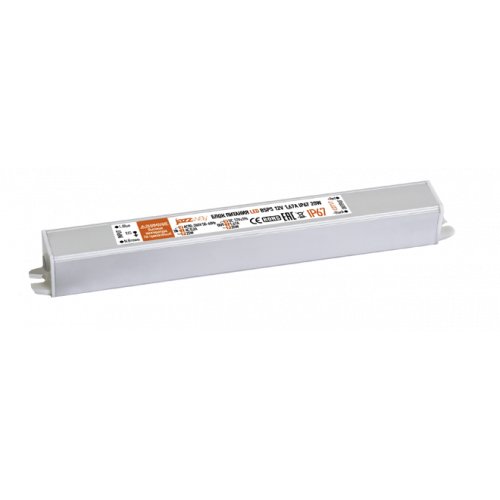 Драйвер для светодиодной ленты LED BSPS 12V1,67A=20W (new) влагозащищенный IP67 | 3329242А | Jazzway