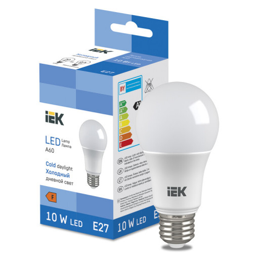 Лампа светодиодная Bulb A60 950lm 6500K E27 | LL-I-A60-10-230-65-E27 | IEK