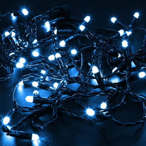 Гирлянда Нить 10м, с эффектом мерцания, черный ПВХ, 24В, цвет: Синий | 305-243 | NEON-NIGHT