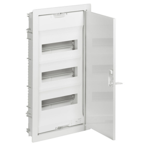 Щит встраиваемый Nedbox - с плоской металлической дверью цвет RAL 9010 - 3 рейки - 36+6 модулей | 001433 | Legrand