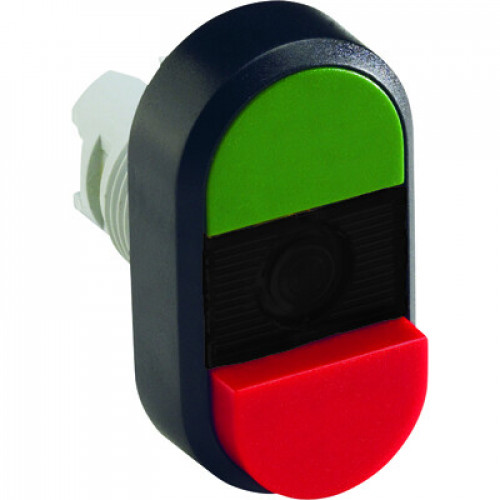 Кнопка двойная MPD12-11B (зеленая/красная-выступающая) непрозрач ная черная линза без текста | 1SFA611141R1106 | ABB