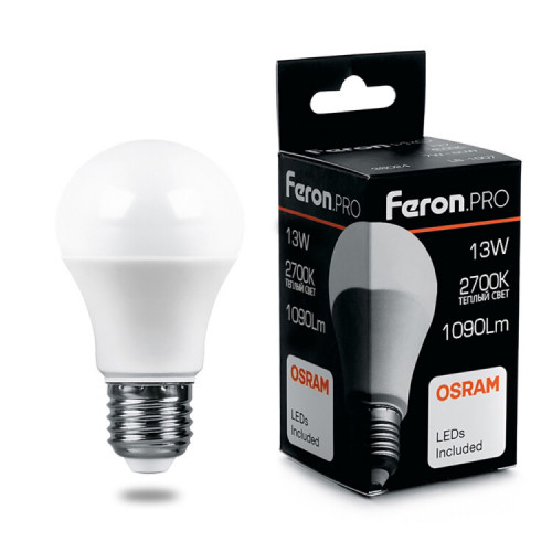 Лампа светодиодная .PRO LB-1013 Шар E27 13W 2700K OSRAM LED | 38032 | Feron