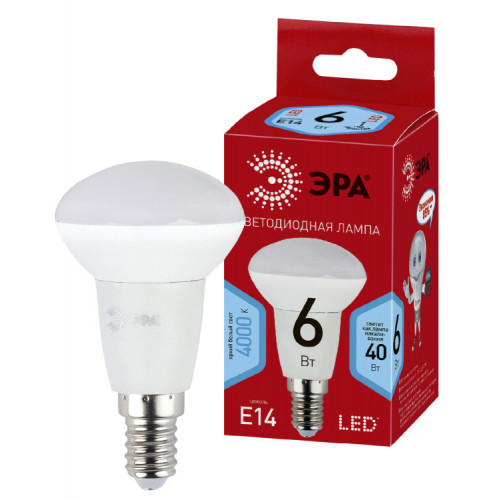 Лампа светодиодная RED LINE ECO LED R50-6W-840-E14 | Б0020634 | ЭРА