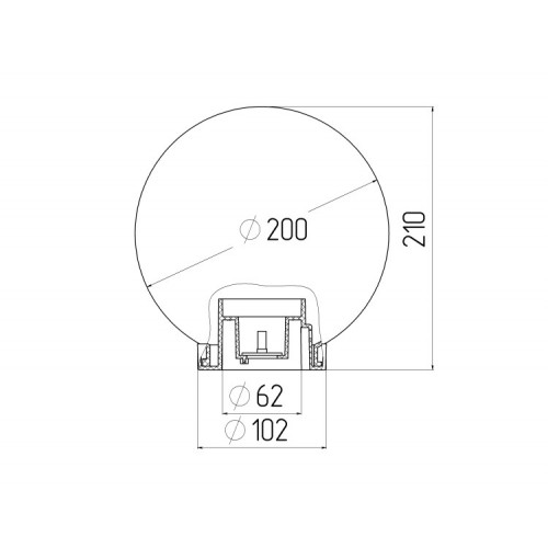 Светильник садово-парковый НТУ 02-60-202 без опоры, шар прозрачный призма D=200 mm | Б0048052 | ЭРА