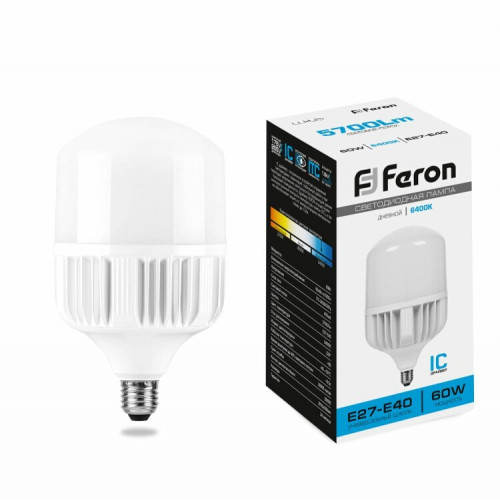 Лампа светодиодная промышленная LB-65 (60W) 230V E27-E40 6400K NEW | 25782 | FERON