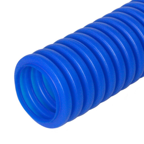Труба гофрированная ПНД защитная для МПТ (пешель) синяя д25/18,3 (50м/2600м уп/пал) | PR02.0096 | Промрукав