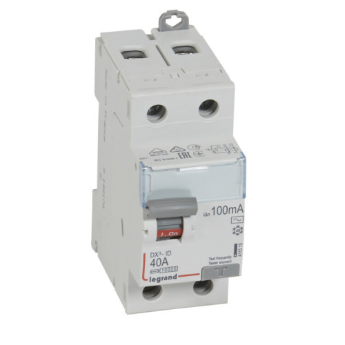 Выключатель дифференциальный (УЗО) DX3-ID 2п 40А 100мА тип AC | 411515 | Legrand