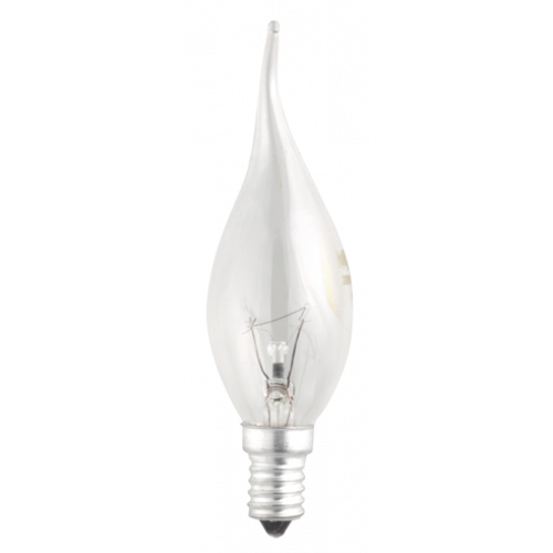 Лампа накаливания ЛОН 40Вт E14 220В CT35 clear свеча на ветру | 3321451 | Jazzway