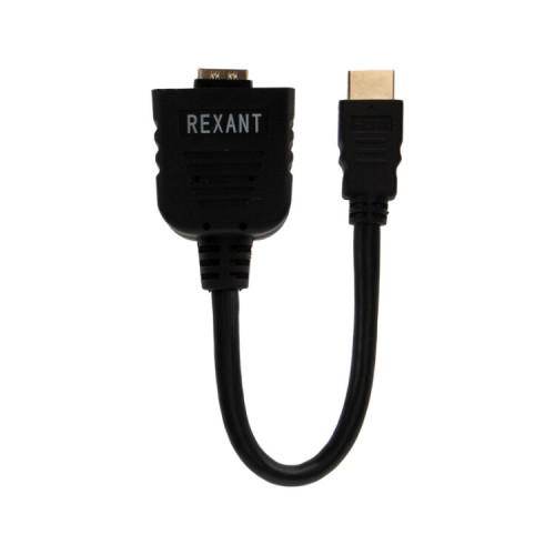 Переходник штекер HDMI - 2 гнезда HDMI, провод | 17-6832 | REXANT