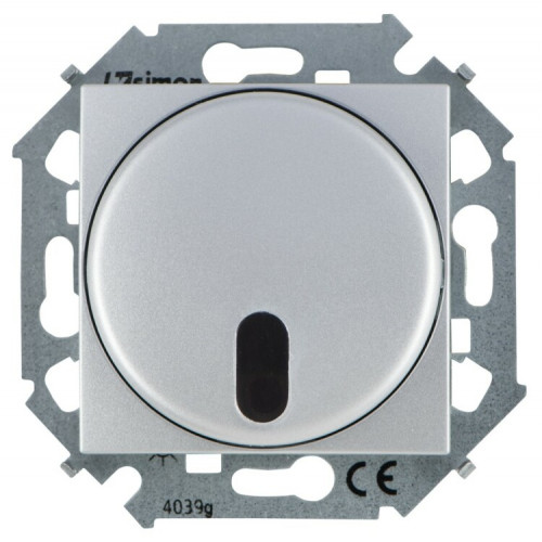 Simon 15 Алюминий Светорегулятор с управлением от ИК пульта, проходной, 500Вт, 230В, винт. зажим | 1591713-033 | Simon