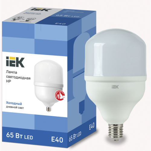 Лампа светодиодная промышленная HP 65Вт 230В 6500К E40 | LLE-HP-65-230-65-E40 | IEK
