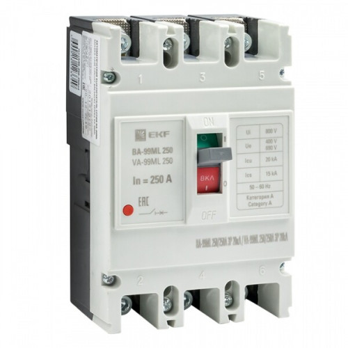 Автоматический выключательВА-99МL 250/250А 3P 20кА EKF Basic | mccb99-250-250mI | EKF