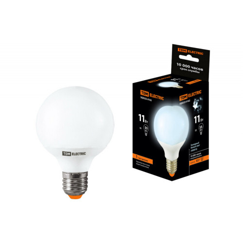 Лампа энергосберегающая КЛЛ 11Вт Е27 840 шарообразная G55 | SQ0323-0162 | TDM