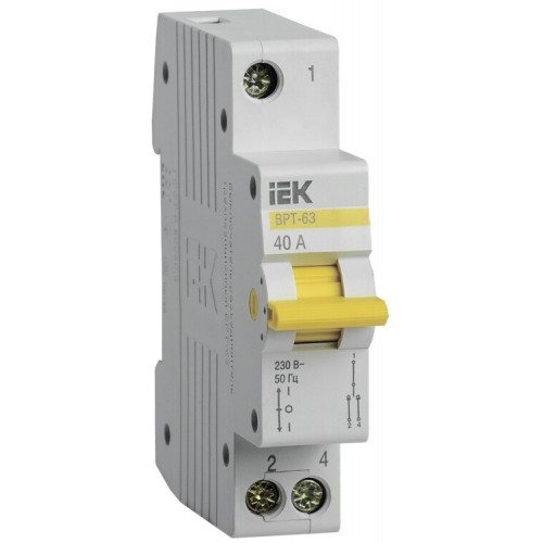 Выключатель-разъединитель (рубильник) трехпозиционный ВРТ-63 1п 40А | MPR10-1-040 | IEK