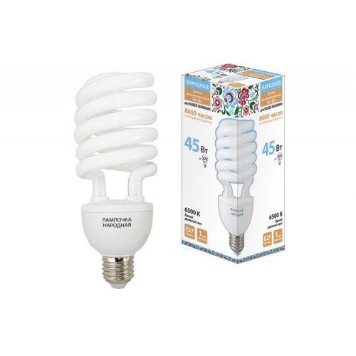 Лампа энергосберегающая КЛЛ 45Вт Е27 865 cпираль НЛ-HS | SQ0347-0036 | TDM