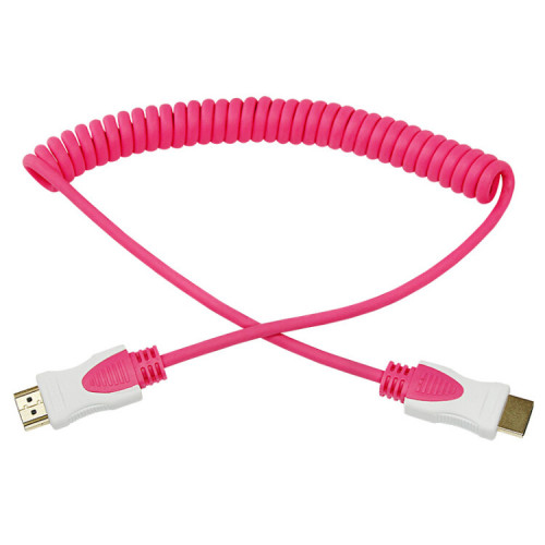 Шнур HDMI - HDMI, длина 2 метра, витой, розовый (GOLD) (PE пакет) | 17-7026 | REXANT