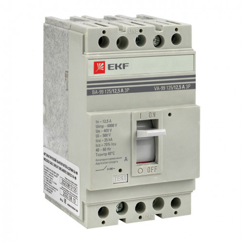 Выключатель автоматический ВА-99 125/12,5А 3P 25кА PROxima | mccb99-125-12.5 | EKF