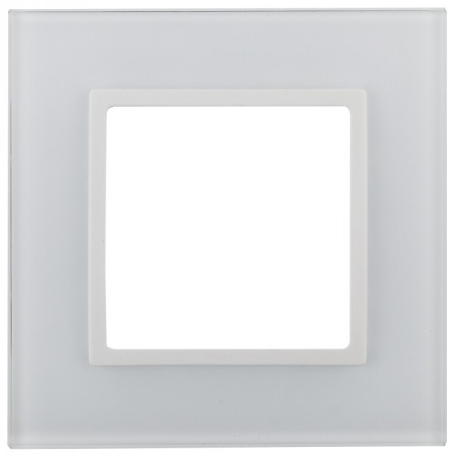 Рамка для розеток и выключателей Elegance 14-5101-01 на 1 пост, стекло, Elegance, белый+белый | Б0059166 | ЭРА