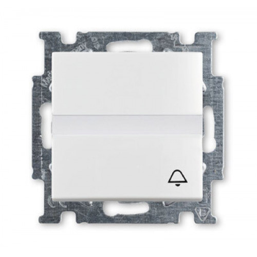 ABB Basic 55 Альп. белый Выключатель кнопочный с полем для надписи | 1413-0-1086 | 2CKA001413A1086 | ABB