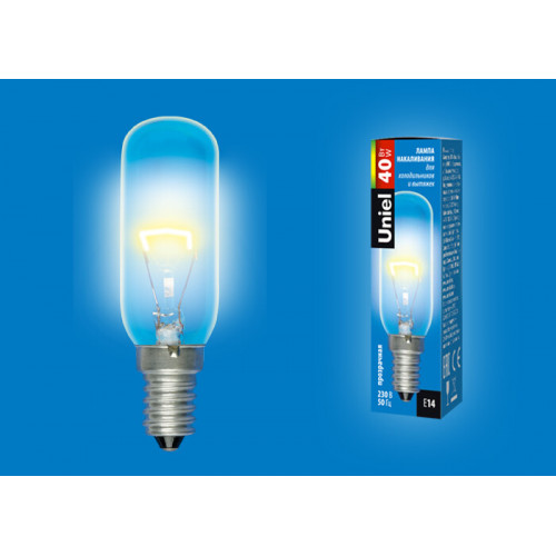 Лампа накаливания IL-F25-CL-40/E14 40Вт. для холодильников и вытяжки,прозрачная . | UL-00005663 | Uniel