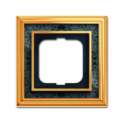 Рамка 1-постовая, серия Династия, Латунь полированная, черная роспись | 1754-0-4575 | 2CKA001754A4575 | ABB