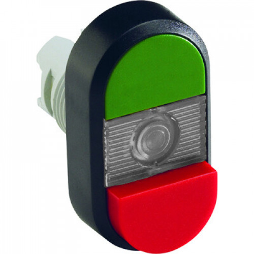 Кнопка двойная MPD12-11С (зеленая/красная-выступающая) прозрачна я линза без текста | 1SFA611141R1108 | ABB