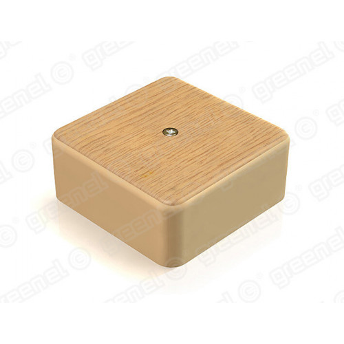 Коробка распределительная для о/п с кабель-каналом 75х75х28мм, IP40, цвет-ДУБ (80шт) | GE41215-12 | GREENEL