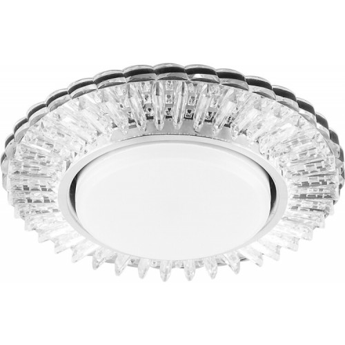 Светильник потолочный встраиваемый под лампу GX53 CD4025 20LED*2835 SMD 4000K, 15W GX53, без лампы, прозрачный, хром | 29539 | FERON