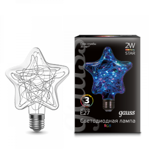 Лампа светодиодная LED Vintage Star RGB | 160802008 | Gauss