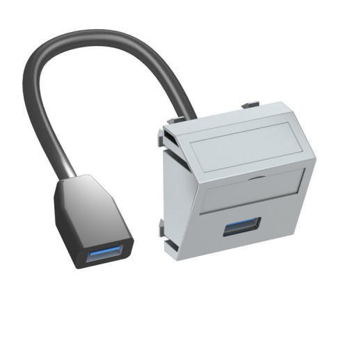 Мультимедийная рамка USB 3.0 A-A Modul45 (серебристый) (MTS-U3A F AL1) | 6104940 | OBO Bettermann