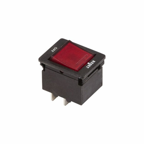Выключатель - автомат клавишный 250V 10А (4с) RESET-OFF красный с подсветкой | 36-2620 | REXANT