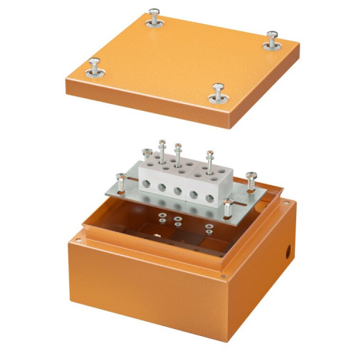 Коробка распределительная стальная FS с гладкими стенками и клеммниками IP66,150х150х80мм, 5р, 450V,30A,16мм.кв | FSB30516 | DKC