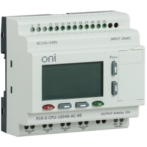Логическое реле PLR-S. CPU1004(R) 220В AC с экраном ONI | PLR-S-CPU-1004R-AC-BE | ONI