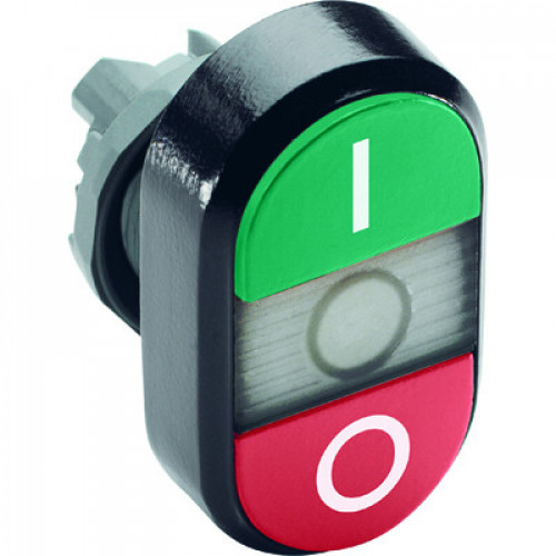 Кнопка двойная MPD2-11С (зеленая/красная) прозрачная линза с тек стом (I/O) | 1SFA611131R1108 | ABB