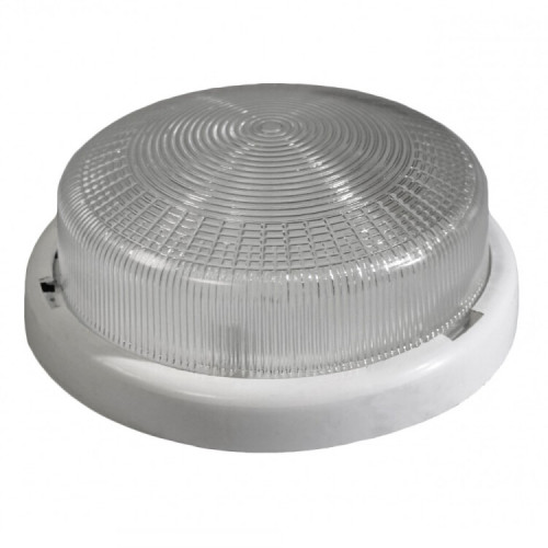 Светильник пылевлагозащищенный под лампу для ЖКХ Е27 НБО 05-100-001 с ободком Рондо пластик/стекло IP44 E27 max 100Вт круг белый | Б0053071 | ЭРА