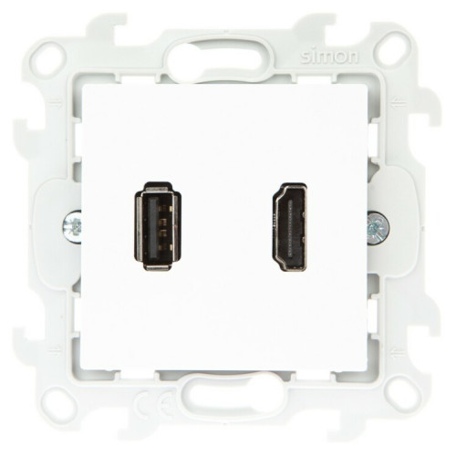 Simon 24 Белый Коннектор HDMI+USB 2.0 | 2411095-030 | Simon