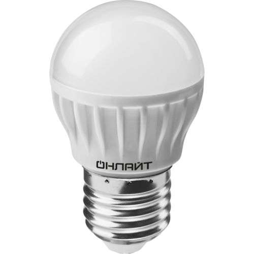 Лампа светодиодная OLL-G45-6-230-6.5K-E27 | 61138 | ОНЛАЙТ