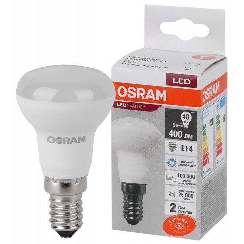 Лампа светодиодная LED Value R39 5W/865 230V E14 10X1      | 4058075582606 | OSRAM