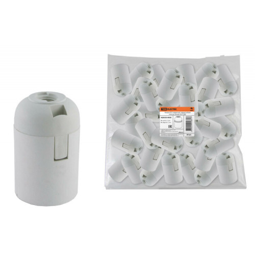 Патрон подвесной термостойкий пластик Е27 белый, Б/Н  | SQ0335-0030 | TDM