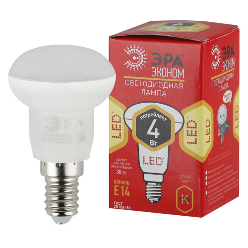 Лампа cветодиодная ECO LED R39-4W-827-E14 (диод, рефлектор, 4Вт, тепл, E14) (10/100/4900) | Б0020631 | ЭРА