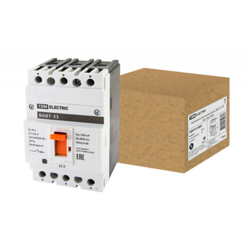 Автоматический выключатель ВА87-33 3Р 20А 18кА | SQ0751-0003 | TDM