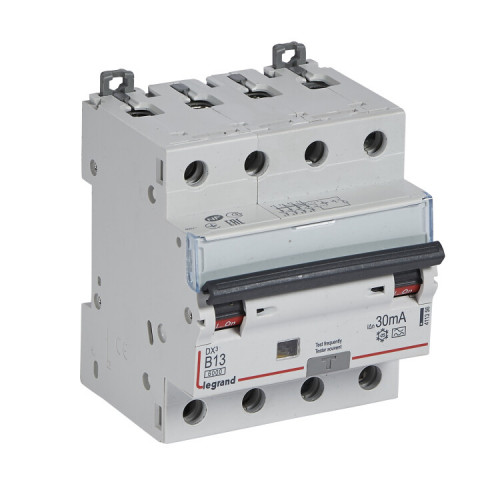 Выключатель автоматический дифференциального тока DX3 6000 4п 13А B 30мА тип A | 411356 | Legrand