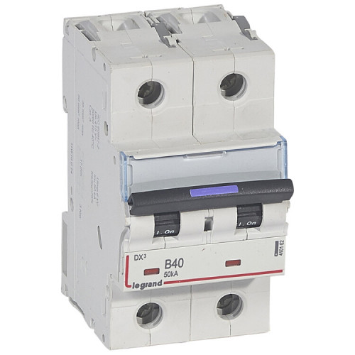 Выключатель автоматический двухполюсный DX3 40А B 50кА (3 мод) | 410102 | Legrand